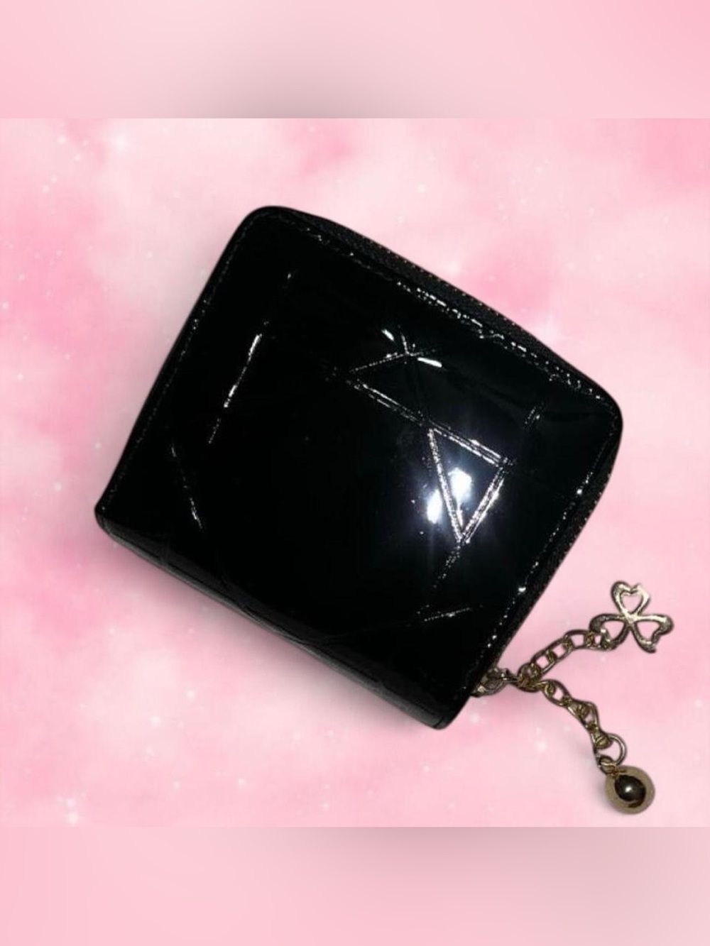 Sleek Black Patent Wallet